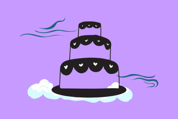 Wedding Cake Icon Black Shape Review for Real Embroidery Projects
