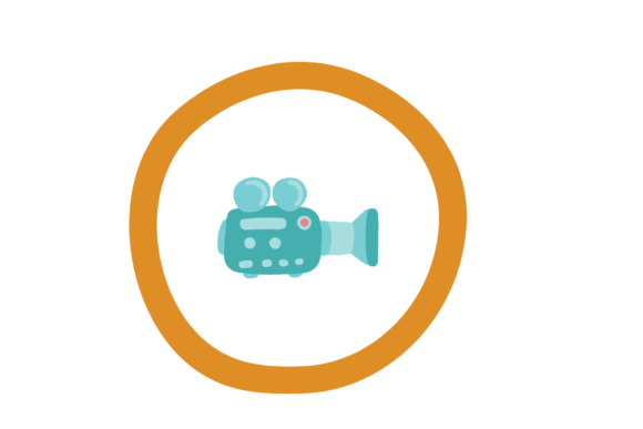 Wedding Party Camera Video Icon for Embroidery Projects